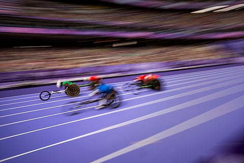 Paris Paralympics 2024 Athletics: Men's 100m T54 Round 1 Heat 2/2